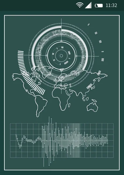 Geschäftstelefon-Schnittstelle mit Grafik — Stockfoto