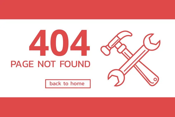 404 сторінку не знайдено, текст з графікою інструментів — стокове фото