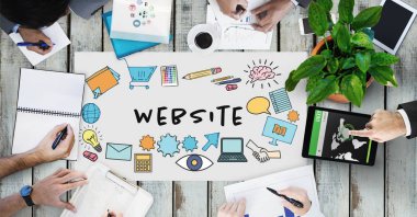 Web grafikleri ile masa üst toplantısı