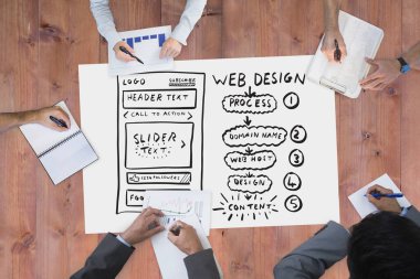 Web grafikleri ile masa üst toplantısı