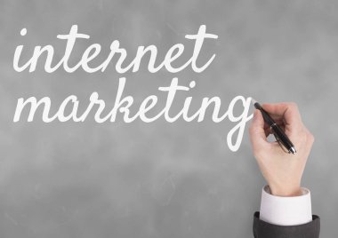 İnternet pazarlama iş metin ile etkileşim el 