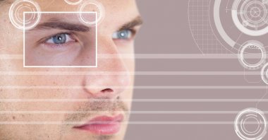 adam göz odak kutusunu ayrıntı ve çizgiler arayüzü ile