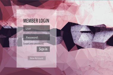 Oturum açma kullanıcı ve parola ekran arayüzü
