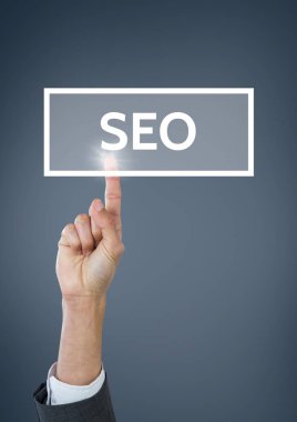 SEO iş metin ile etkileşim el