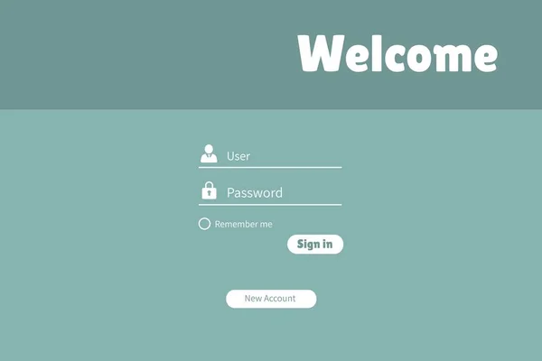 Login en het wachtwoord gebruiker interface van het aanrakingsscherm — Stockfoto