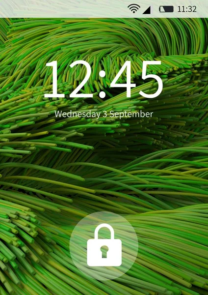 Telefon zablokován obrazovky rozhraní — Stock fotografie