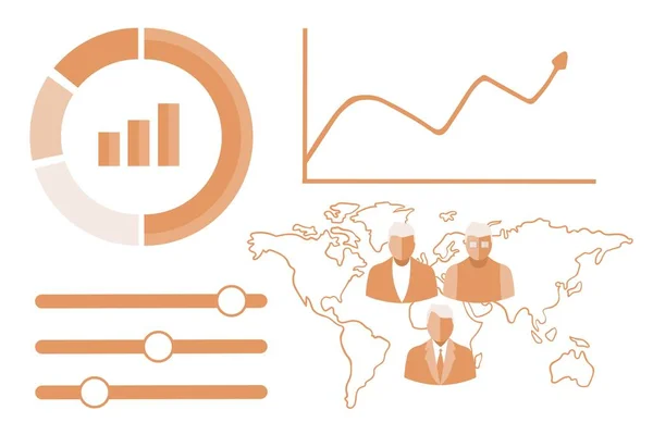 Business gränssnitt med grafik — Stockfoto