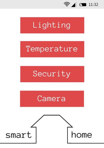 智能房子应用程序界面 — 图库照片