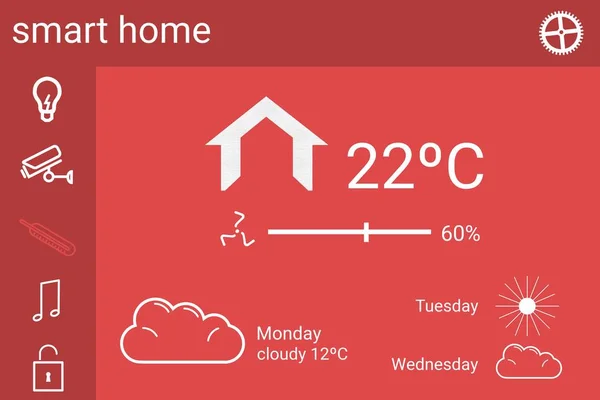 智能房子应用程序界面 — 图库照片