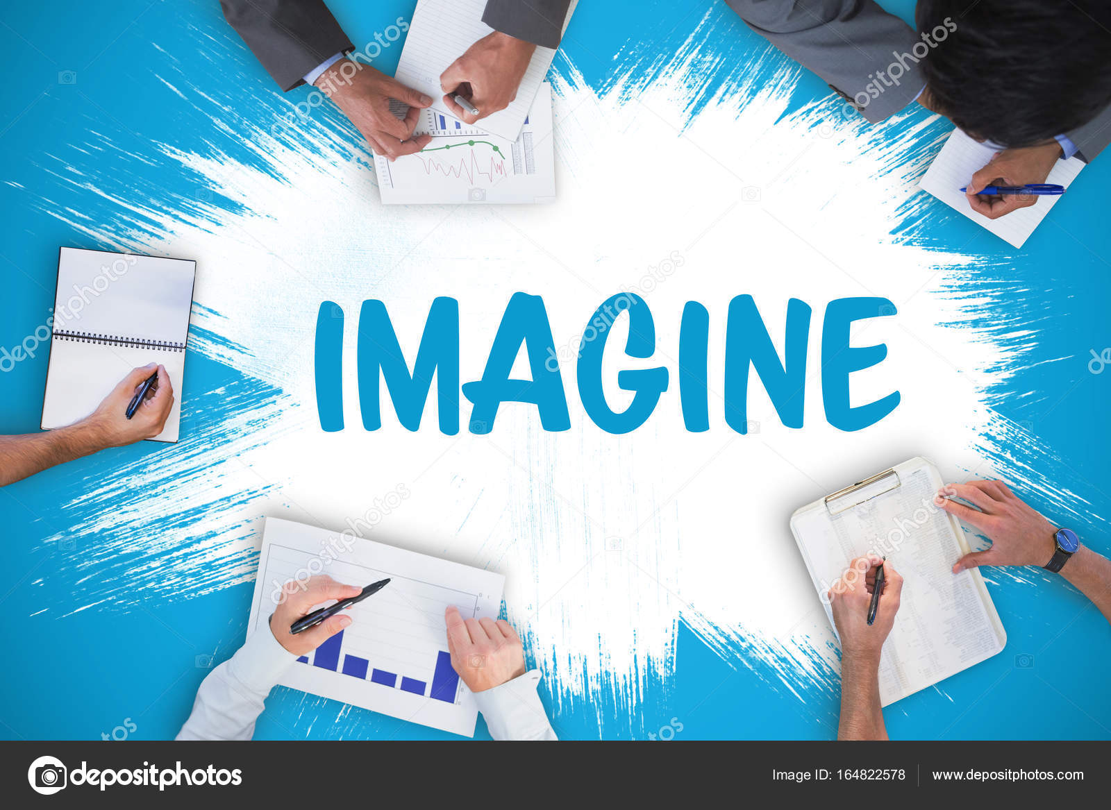 青い背景に対してビジネス会議 ストック写真 C Vectorfusionart