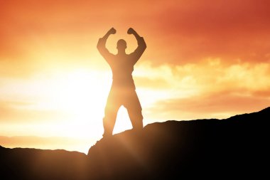 Zaferden sonra poz Fighter birçok parçalardan oluşan imge