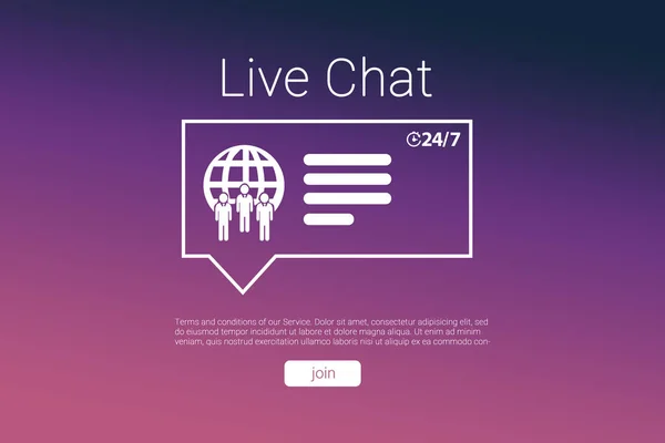 アイコンとライブ チャット テキスト — ストック写真