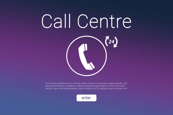 Texto do centro de chamadas com ícone de telefone — Fotografia de Stock
