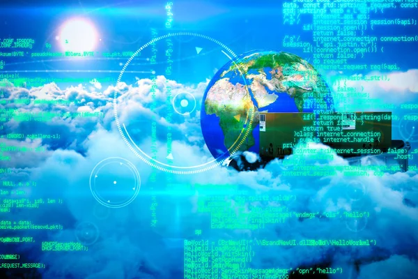 Beyaz cennet üzerinde parlak güneş