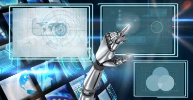 Robot el teknoloji panellerle etkileşim