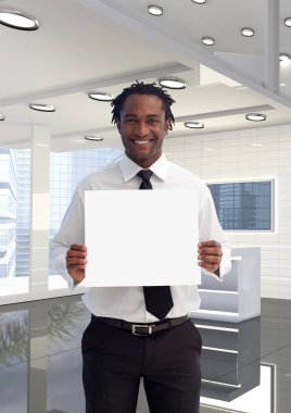 Boş kartı ofiste holding iş adamı