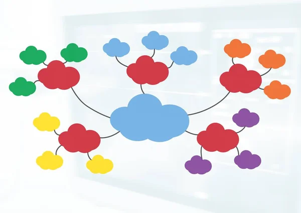 Nubes coloridas del mapa mental sobre fondo brillante —  Fotos de Stock