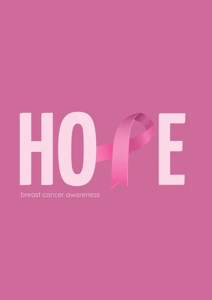 Hope Text mit rosa Schleife — Stockfoto