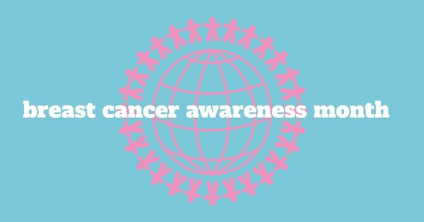 Världen karta och bröst cancer awareness koncept — Stockfoto