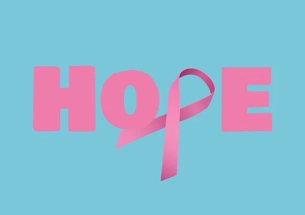 Texto esperança com fita rosa — Fotografia de Stock