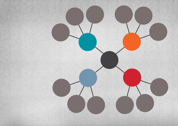 Colorful mind map over bright background