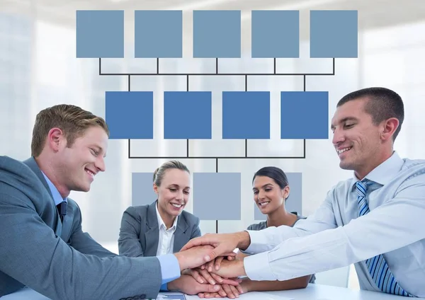 Reunión de negocios con mapa mental — Foto de Stock