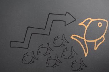 gri karşı balık ve ok sembolü