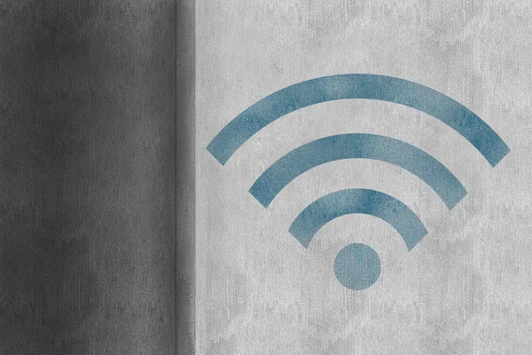 Simbolo Wifi contro passi — Foto Stock