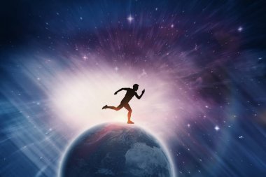 Başlayan blok çalışan erkek atlet