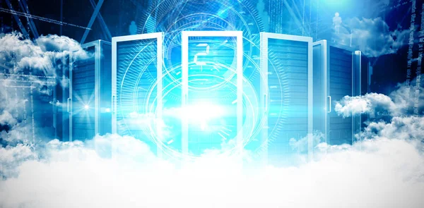 Bileşik görüntü ışık mavi parlaklık ile koyu mavi arka plan birkaç arabirim arama numarası 2 