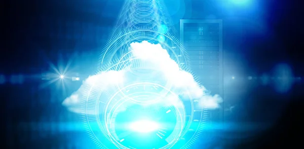 Інтерфейс проти серверів у хмарах — стокове фото
