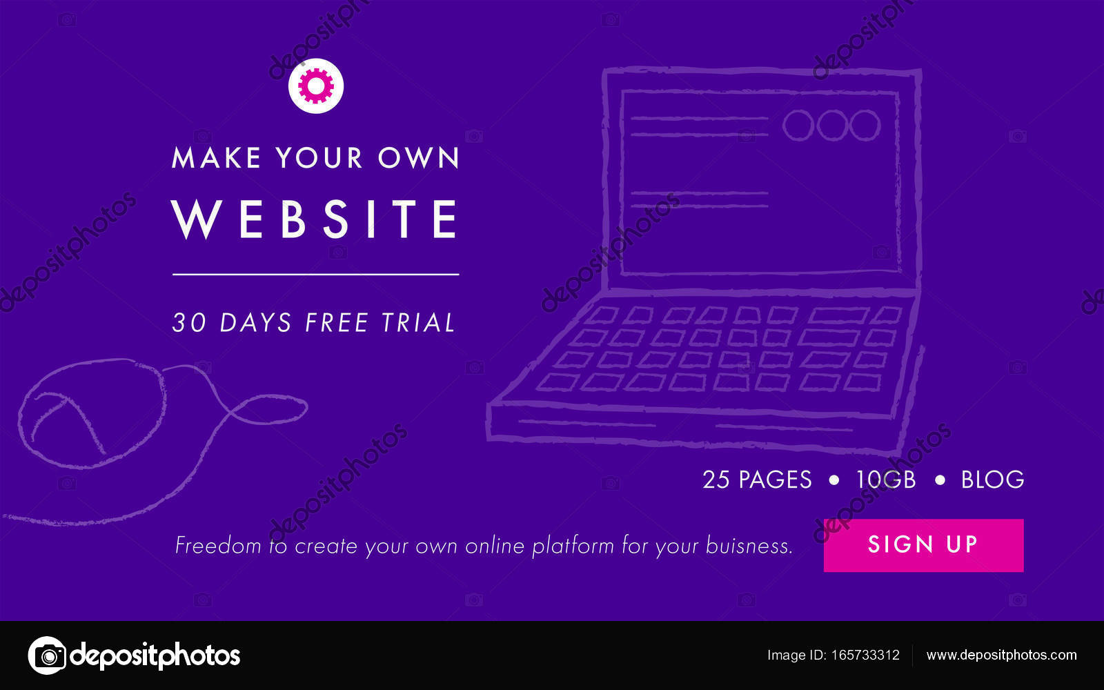 Make Your Own Website Text And Desktop Pc Stock Vector Make Your Own Website Text And Desktop Pc Stock Vector
