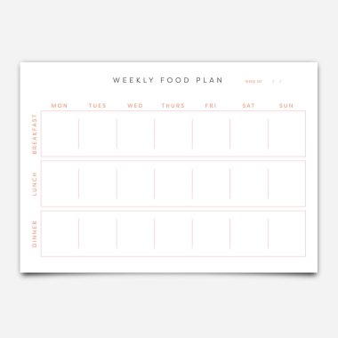 Gıda planlayıcısı şablonu