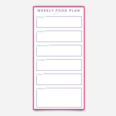 Gıda planlayıcısı şablonu