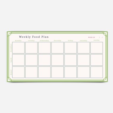 Gıda planlayıcısı şablonu