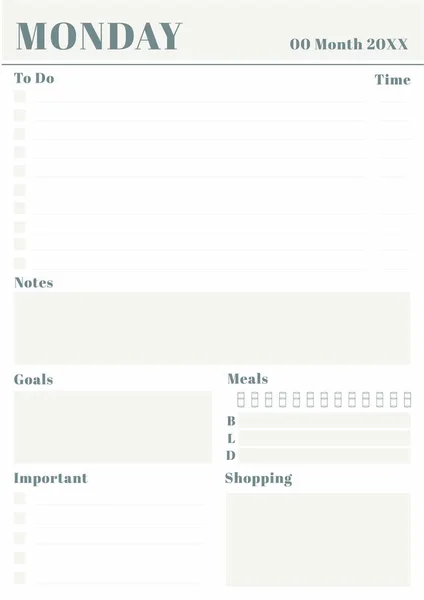 Щоденний планувальник шаблон — стоковий вектор