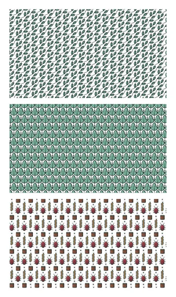 Various seamless natural patterns — Stock Vector