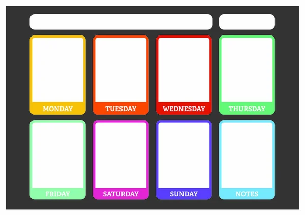 Εβδομαδιαίο Planner πρότυπο — Διανυσματικό Αρχείο