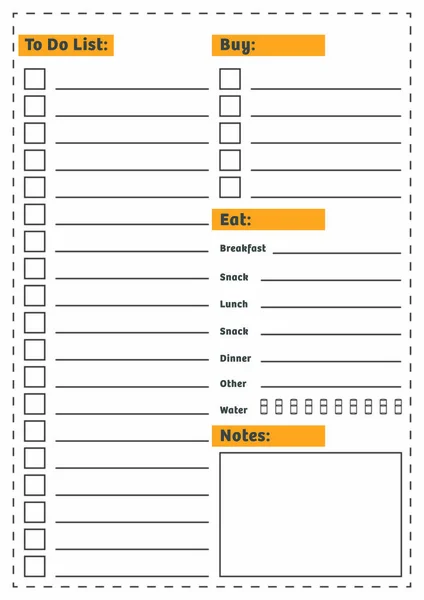 Dagelijkse planner sjabloon — Stockvector