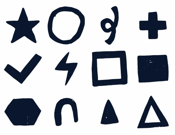 Ensemble vectoriel de divers symboles — Image vectorielle