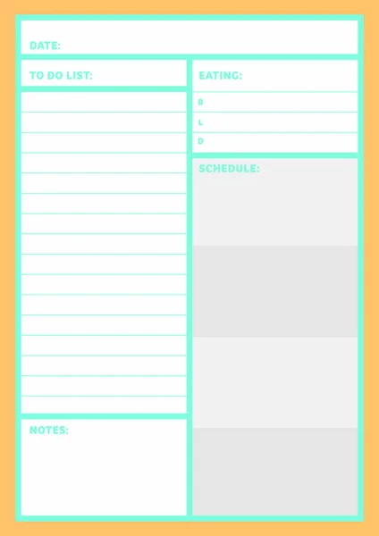 Daily planner template — Stock Vector