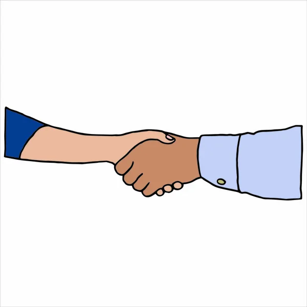 Бизнесмены пожимают друг другу руки — стоковый вектор