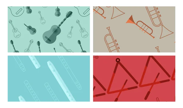 Set aus verschiedenen Musikinstrumenten — Stockvektor