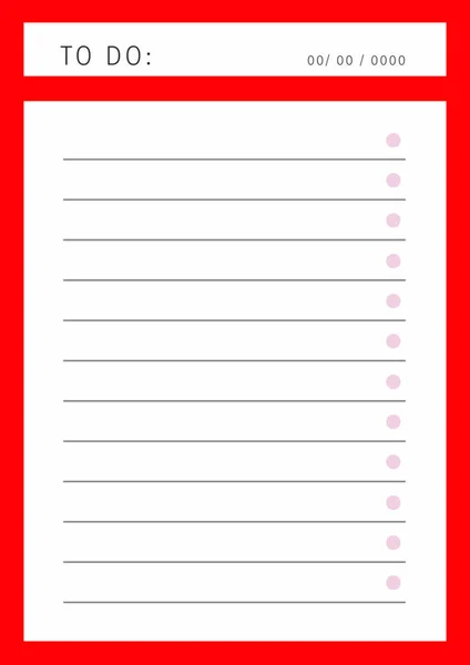 Layout der täglichen Planer-Vorlage — Stockvektor