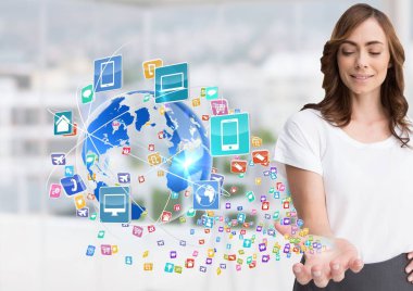 uygulama simgeleri kadınla