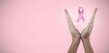 pembe bir arka plan karşı eller eller 