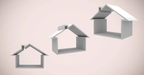 3D huizen voor vignet — Stockfoto