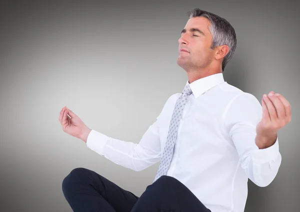 Business man meditating — Stock Photo, Image