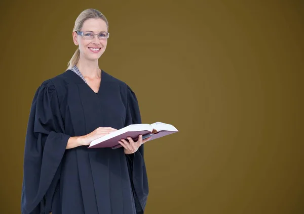 Female judge with book — Stock Photo, Image