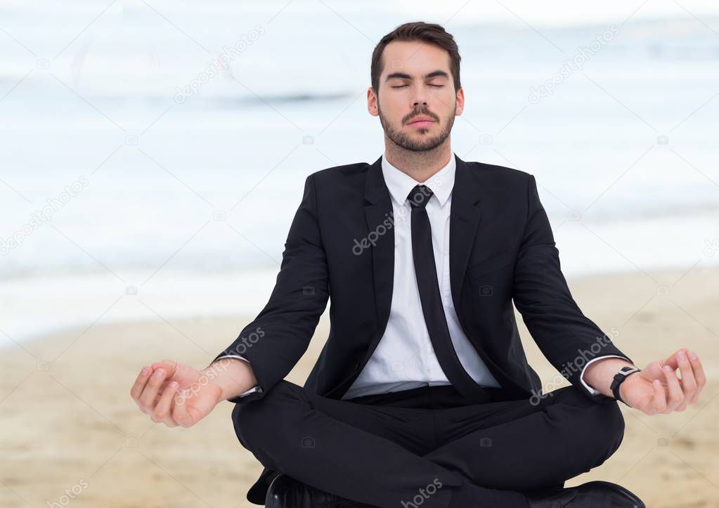 Business man meditating
